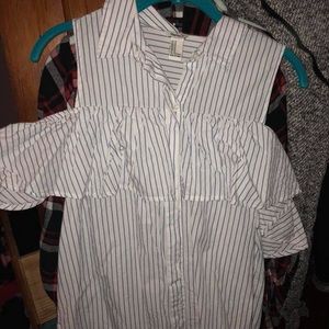 Forever 21 off the shoulder button down top
